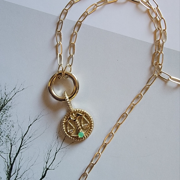 14K Gold Libra Pendant - Picture 3 of 4